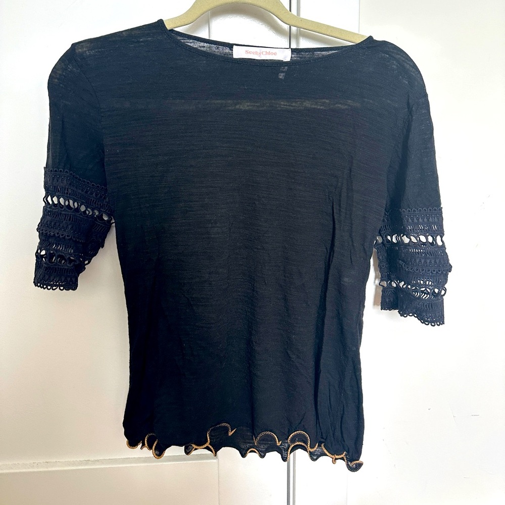 See by Chloe ruffle top  size M